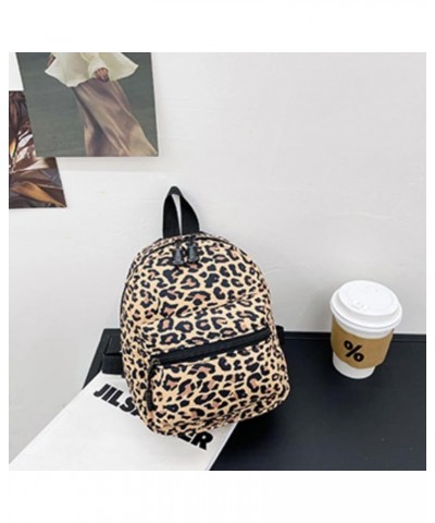 Cute Mini Backpacks for Women Nylon Female Bag Animal Printing Small Feminina Backpack Knapsack (White Butterfly) Brown Leopa...