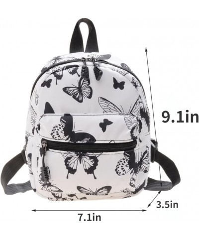 Cute Mini Backpacks for Women Nylon Female Bag Animal Printing Small Feminina Backpack Knapsack (White Butterfly) Brown Leopa...