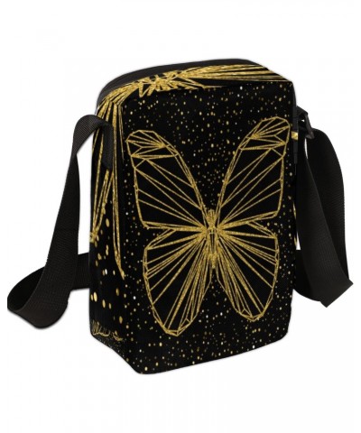 Golden Butterfly Dotted Small Crossbody Bags for Women Trendy Cross Body Phone Purse Wallet Mens Travel Crossbody Bag Side Sh...