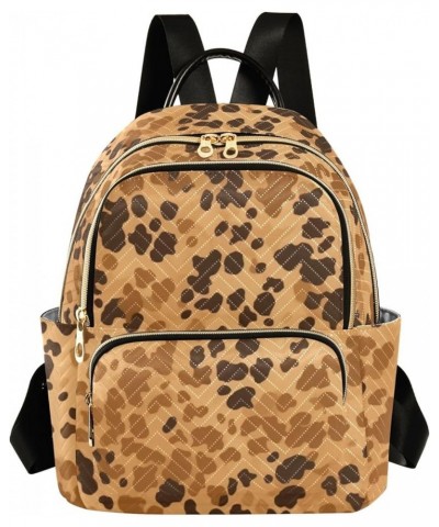 Women's Small Fashion Backpack Brown Leopard Dot Print Ladies Travel Daypack Aesthetic Shoulder Bag 10.2×5.1×12.5 IN $13.44 B...