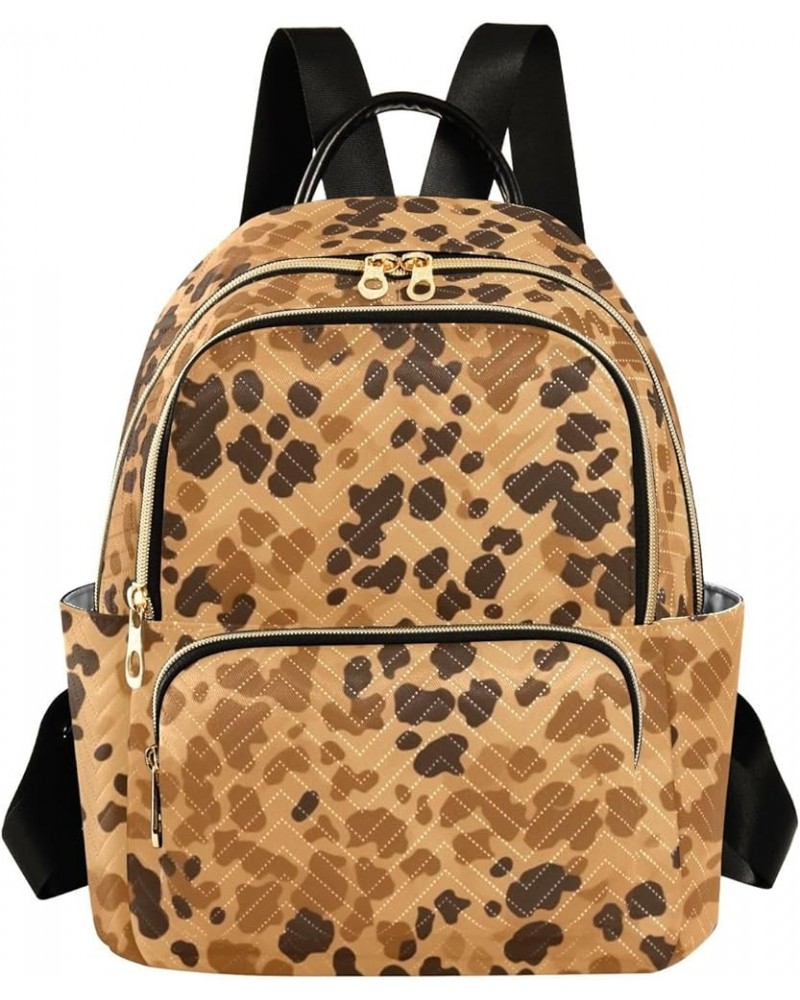 Women's Small Fashion Backpack Brown Leopard Dot Print Ladies Travel Daypack Aesthetic Shoulder Bag 10.2×5.1×12.5 IN $13.44 B...