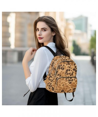 Women's Small Fashion Backpack Brown Leopard Dot Print Ladies Travel Daypack Aesthetic Shoulder Bag 10.2×5.1×12.5 IN $13.44 B...