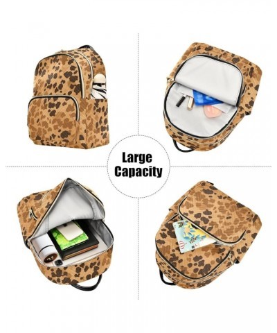 Women's Small Fashion Backpack Brown Leopard Dot Print Ladies Travel Daypack Aesthetic Shoulder Bag 10.2×5.1×12.5 IN $13.44 B...