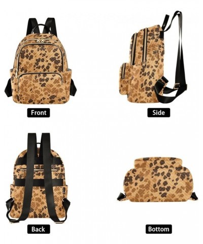 Women's Small Fashion Backpack Brown Leopard Dot Print Ladies Travel Daypack Aesthetic Shoulder Bag 10.2×5.1×12.5 IN $13.44 B...