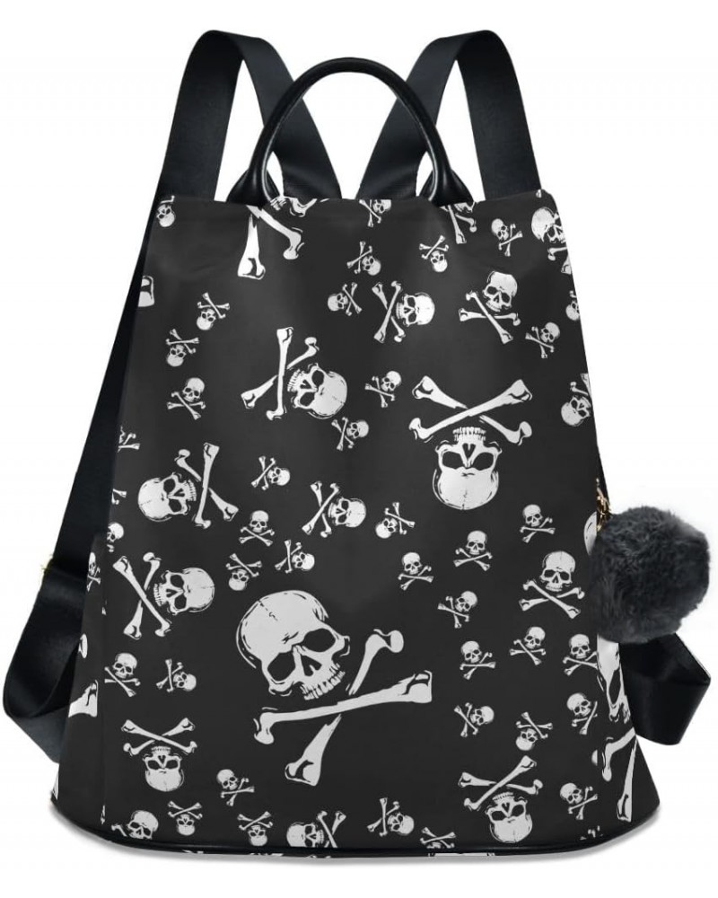 Backpack Purse for Women Fashion Travel Anti-theft Halloween Skull Head Daypack Casual Shoulder Bag Medium Size $19.66 Backpacks