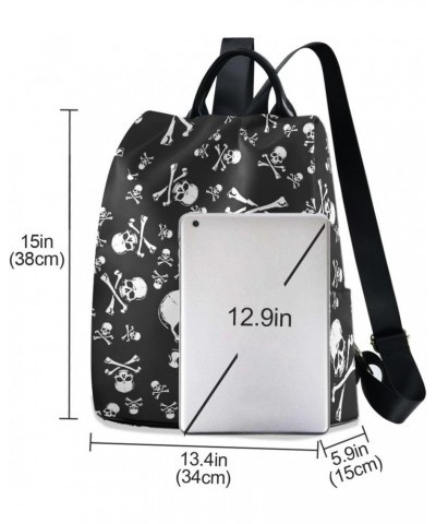 Backpack Purse for Women Fashion Travel Anti-theft Halloween Skull Head Daypack Casual Shoulder Bag Medium Size $19.66 Backpacks