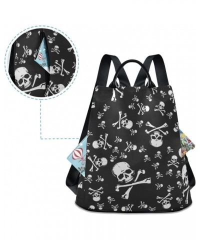 Backpack Purse for Women Fashion Travel Anti-theft Halloween Skull Head Daypack Casual Shoulder Bag Medium Size $19.66 Backpacks