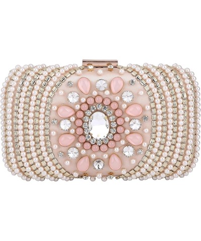 Women's Evening Handbags Floral Clutch Sparkly Rhinestone Purses Bridal Artificial Pearl Shoulder Bag for Party Prom Pink $29...