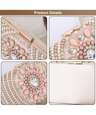 Women's Evening Handbags Floral Clutch Sparkly Rhinestone Purses Bridal Artificial Pearl Shoulder Bag for Party Prom Pink $29...