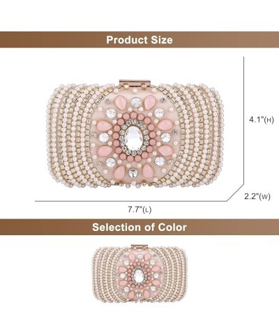 Women's Evening Handbags Floral Clutch Sparkly Rhinestone Purses Bridal Artificial Pearl Shoulder Bag for Party Prom Pink $29...