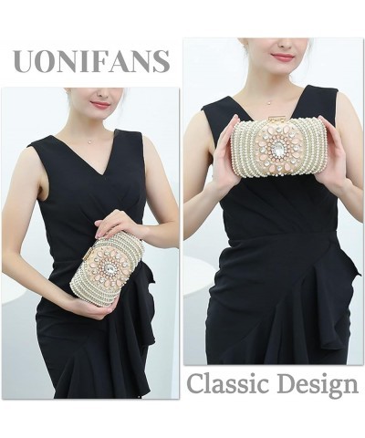 Women's Evening Handbags Floral Clutch Sparkly Rhinestone Purses Bridal Artificial Pearl Shoulder Bag for Party Prom Pink $29...