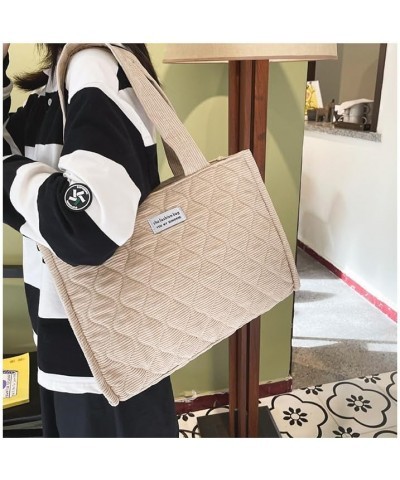 Quilted Tote Bag for Women Trendy Purses Puffer Tote Bag Women Aesthetic Tote Bag Puffy Bag Corduroy Tote Bag (Beige) Beige $...