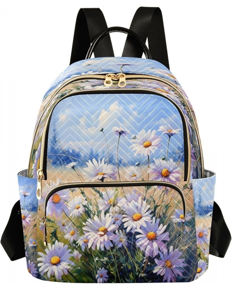 Fashion Backpack Mini Backpack Purse Casual Daily Backpack Purple Daisy for Travel for College Work Medium $15.68 Backpacks