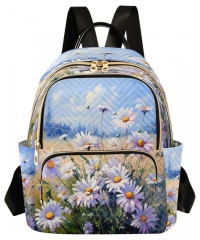 Fashion Backpack Mini Backpack Purse Casual Daily Backpack Purple Daisy for Travel for College Work Medium $15.68 Backpacks