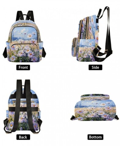 Fashion Backpack Mini Backpack Purse Casual Daily Backpack Purple Daisy for Travel for College Work Medium $15.68 Backpacks