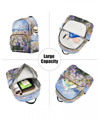 Fashion Backpack Mini Backpack Purse Casual Daily Backpack Purple Daisy for Travel for College Work Medium $15.68 Backpacks