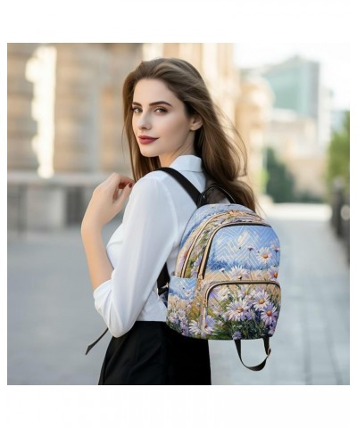 Fashion Backpack Mini Backpack Purse Casual Daily Backpack Purple Daisy for Travel for College Work Medium $15.68 Backpacks