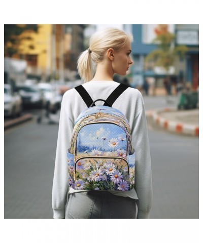 Fashion Backpack Mini Backpack Purse Casual Daily Backpack Purple Daisy for Travel for College Work Medium $15.68 Backpacks