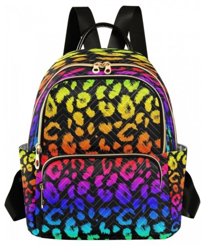 Fashion Backpack Mini Backpack Purse Casual Daily Backpack Rainbow Leopard Pattern for Travel for College Work Medium $20.89 ...