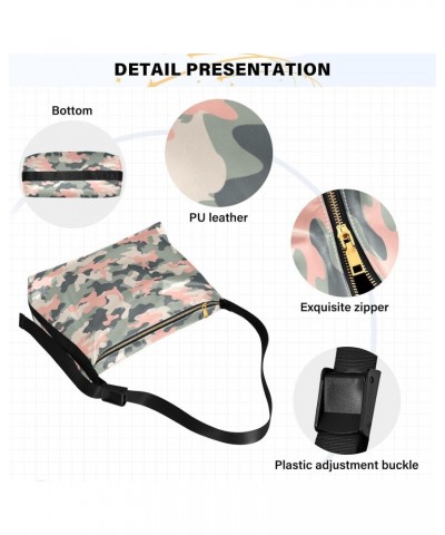 PU Leather Printed Crossbody Handbag Tote Bag Camouflage Printed Leather Large Crossbody Bag Waterproof Durable Soft Adjustab...