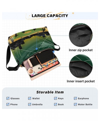 Baseball Fields Hobo Shoulder Bag for Women Men PU Leather Crossbody Bag Slouchy Tote Handbags for Travel Work $17.15 Totes