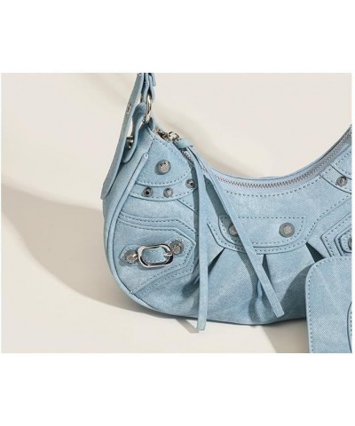 Fashion Crossbody Bag for Women, Cute Y2K Chic Sling Purse Crossbody Bag Handbag Tote Grunge PU Leather Purse for Women Blue ...