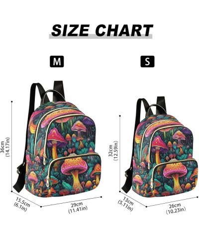 Rainbow Color Mushroom Women Backpack Purse Ladies Fashion Shoulder Bag Daypack Travel Bag 7.5L Medium $15.19 Backpacks