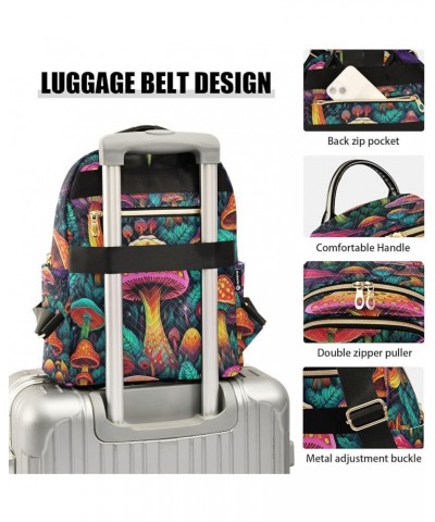 Rainbow Color Mushroom Women Backpack Purse Ladies Fashion Shoulder Bag Daypack Travel Bag 7.5L Medium $15.19 Backpacks