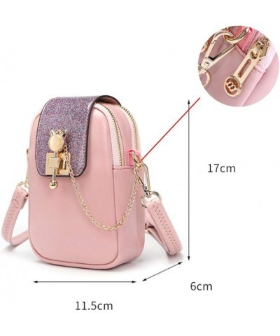 Women Small Cellphone Crossbody Purse Pouch Zipper Chain Wallet Ladies Mini PU Leather Cross Body Cell Phone Bag with Strap C...