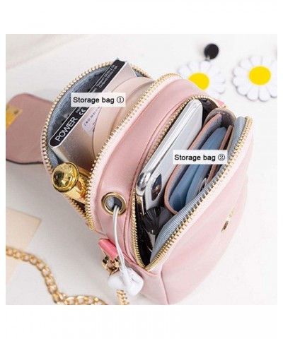 Women Small Cellphone Crossbody Purse Pouch Zipper Chain Wallet Ladies Mini PU Leather Cross Body Cell Phone Bag with Strap C...