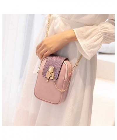 Women Small Cellphone Crossbody Purse Pouch Zipper Chain Wallet Ladies Mini PU Leather Cross Body Cell Phone Bag with Strap C...