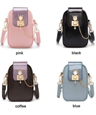 Women Small Cellphone Crossbody Purse Pouch Zipper Chain Wallet Ladies Mini PU Leather Cross Body Cell Phone Bag with Strap C...