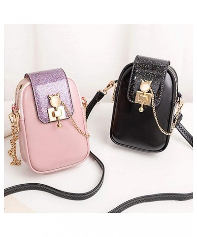 Women Small Cellphone Crossbody Purse Pouch Zipper Chain Wallet Ladies Mini PU Leather Cross Body Cell Phone Bag with Strap C...