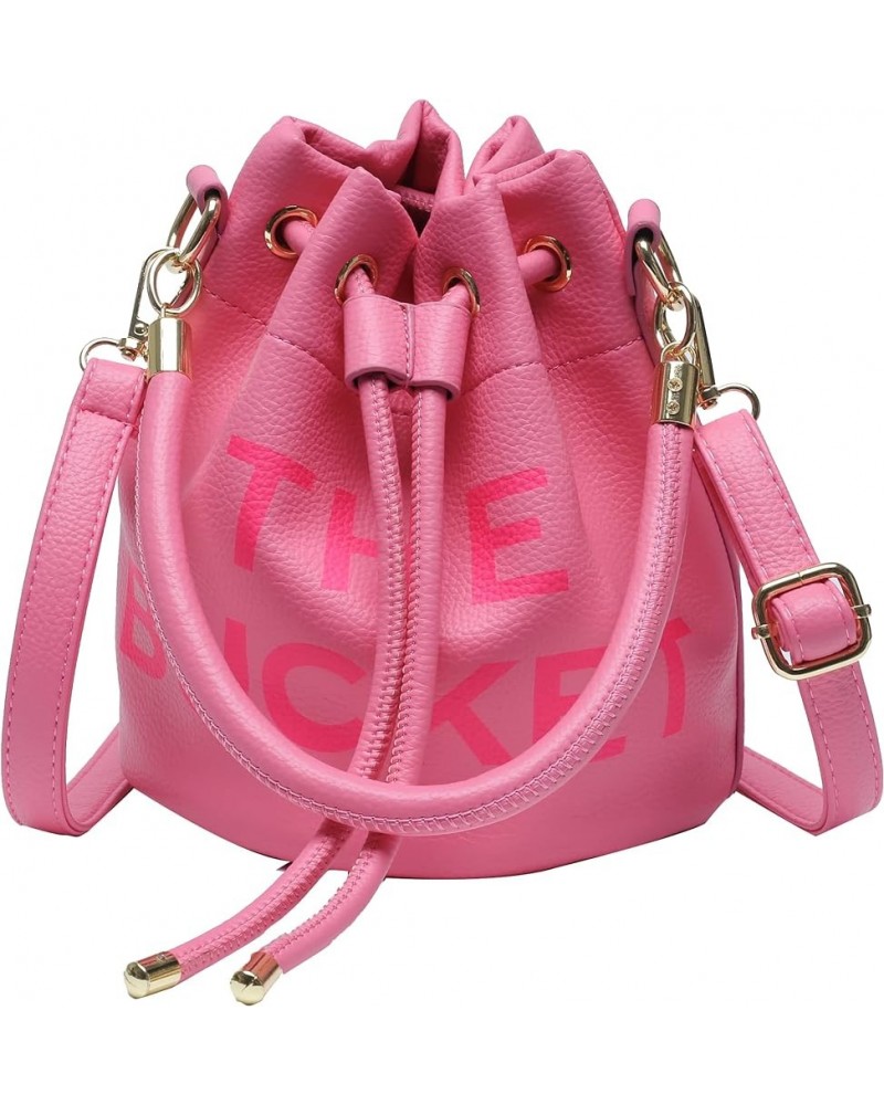 The Bucket Bag for Women, Small Leather Bucket Bag Purses, Crossbody/Handbag/Hobo Bag(7.9 * 7.9 * 8.3in) Rose Red $13.99 Hobo...