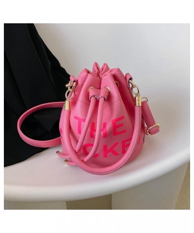 The Bucket Bag for Women, Small Leather Bucket Bag Purses, Crossbody/Handbag/Hobo Bag(7.9 * 7.9 * 8.3in) Rose Red $13.99 Hobo...