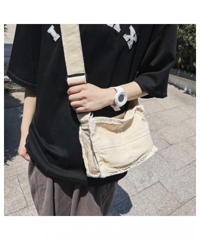 Hobo Bags for Women Grils Small Crossbody Purse Y2K Canvas Tote Bag Stylish Handbag Fashion Shoulder Bag Off-white $11.79 Totes