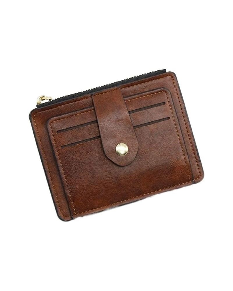 Card Holder Slim Leather Wallet Business Coin Purse Money Case for Zipper Mini Card Wallets (Color : K61Pink) K61brown $49.01...