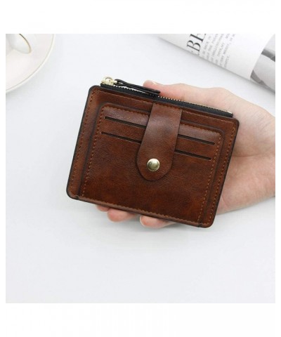 Card Holder Slim Leather Wallet Business Coin Purse Money Case for Zipper Mini Card Wallets (Color : K61Pink) K61brown $49.01...