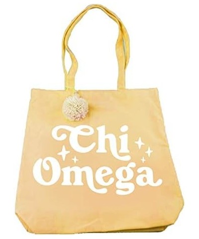 Chi Omega Retro Pom Pom Tote Bag $11.44 Totes