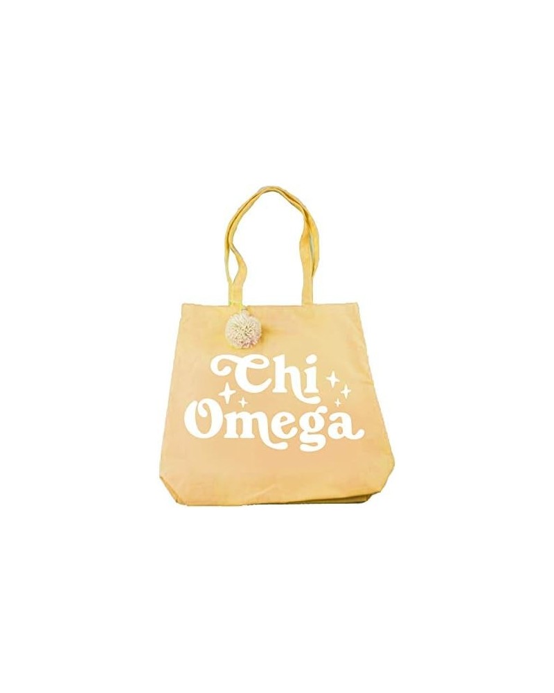 Chi Omega Retro Pom Pom Tote Bag $11.44 Totes