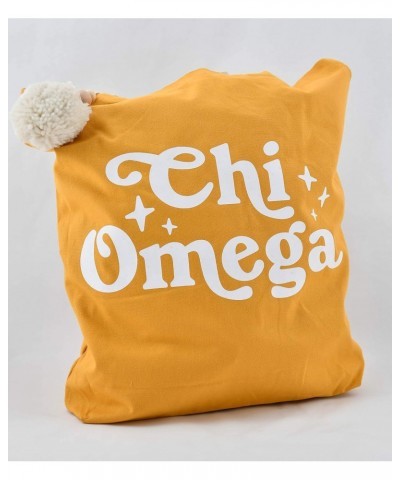 Chi Omega Retro Pom Pom Tote Bag $11.44 Totes