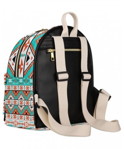 Aztec Geometric Custom Mini Backpack Purse for Women, Ethnic Personalized Fashion Leather Small Backpack Shoulder Handbag Tra...