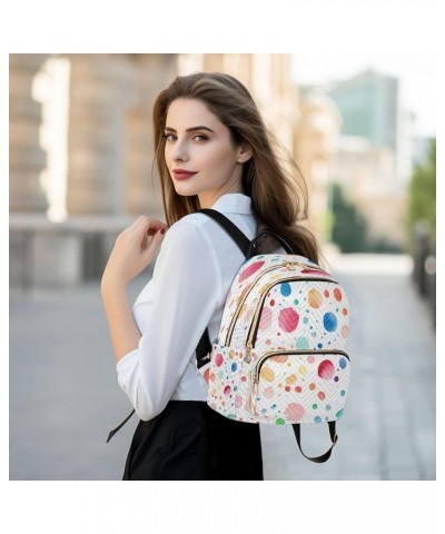 Oil Painting Art Polka Dot Women Backpack Purse Ladies Fashion Shoulder Bag Daypack Travel Bag 10L Small $20.99 Backpacks