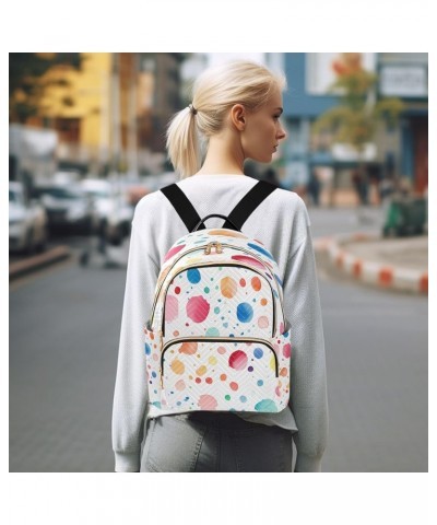 Oil Painting Art Polka Dot Women Backpack Purse Ladies Fashion Shoulder Bag Daypack Travel Bag 10L Small $20.99 Backpacks