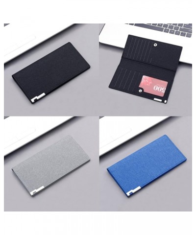 Fashion Coin ID Long Wallet Hasp Canvas Solid Color Men Open Purse Multiple Envelopes Wallet with (Black, One Size) Black One...