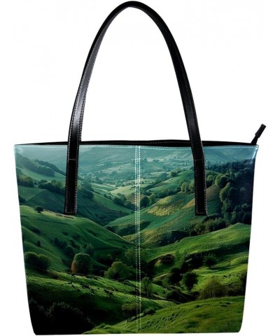 Tote Bags, Large Tote Bag, Tote Bag with Zipper, Mountains Fields Nature Landscape, Womens Tote Bag Design 14578 $21.49 Totes