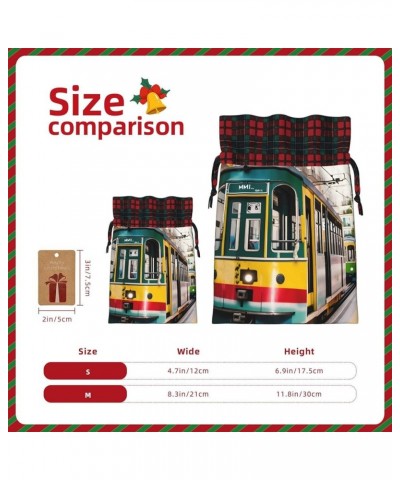 Diamond Pattern Christmas Gift Bag - Stylish Eco-Friendly Polyester Bag For Your Festive Presents Lisbon Tram Small $9.23 Han...