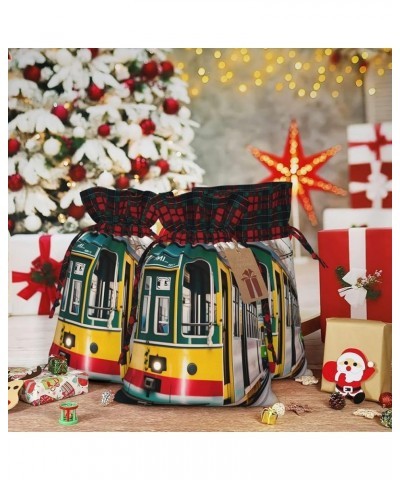 Diamond Pattern Christmas Gift Bag - Stylish Eco-Friendly Polyester Bag For Your Festive Presents Lisbon Tram Small $9.23 Han...