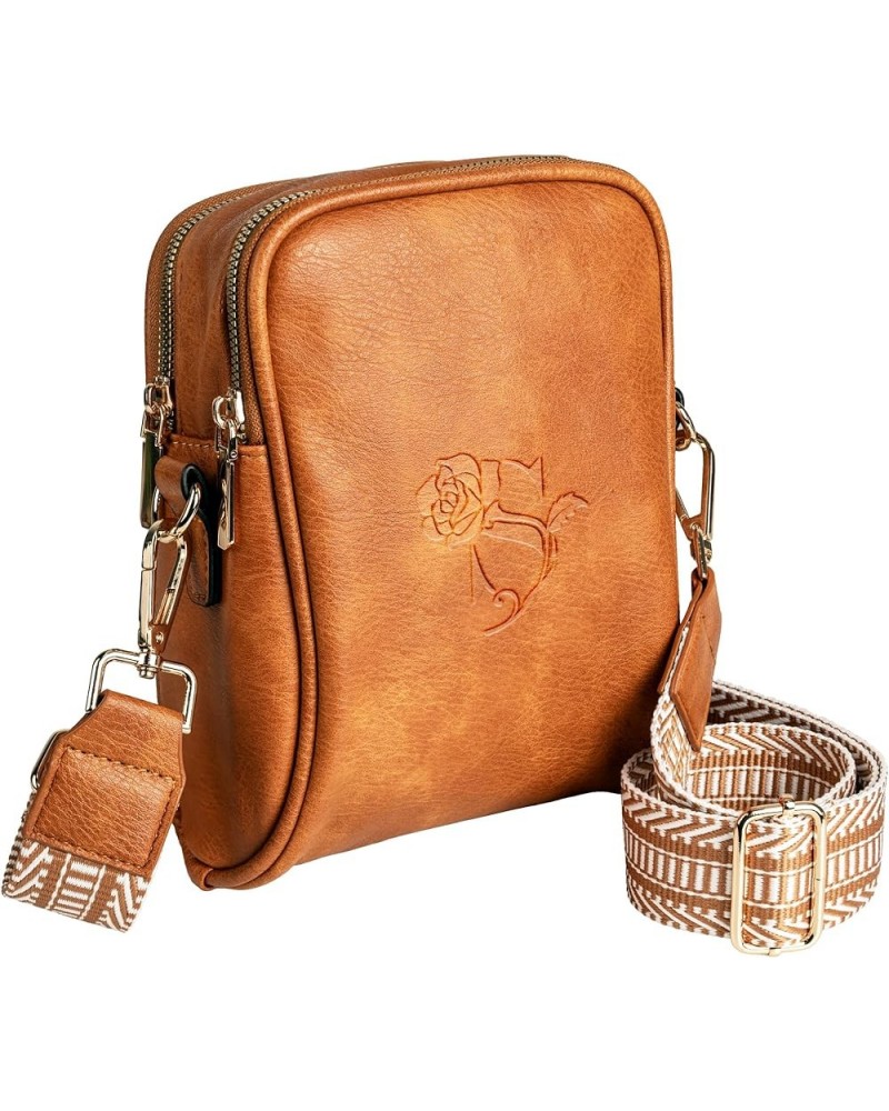 Initial Cross Body Small Purses, Personalized Crossbody Cell Phone Bag with Adjustable Strap S-2 $12.00 Crossbody Bags