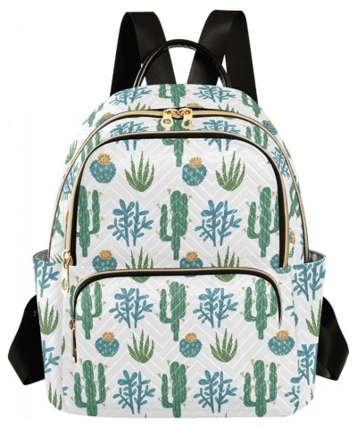 Green Cactus Cute Plant Women's Backpack Purse Causal Daypack Work Travel College Business Trip Bag Shoulder Bag Medium $18.8...